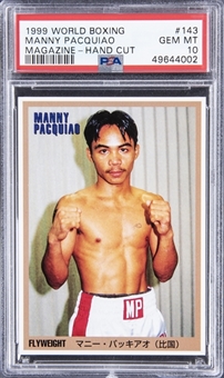 1999 World Boxing Magazine (Japan) Hand Cut #143 Manny Pacquiao Rookie Card – PSA GEM MT 10